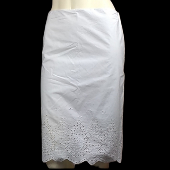 Banana Republic white eyelet skirt Womens size 6 Basic Capsule - Picture 4 of 10